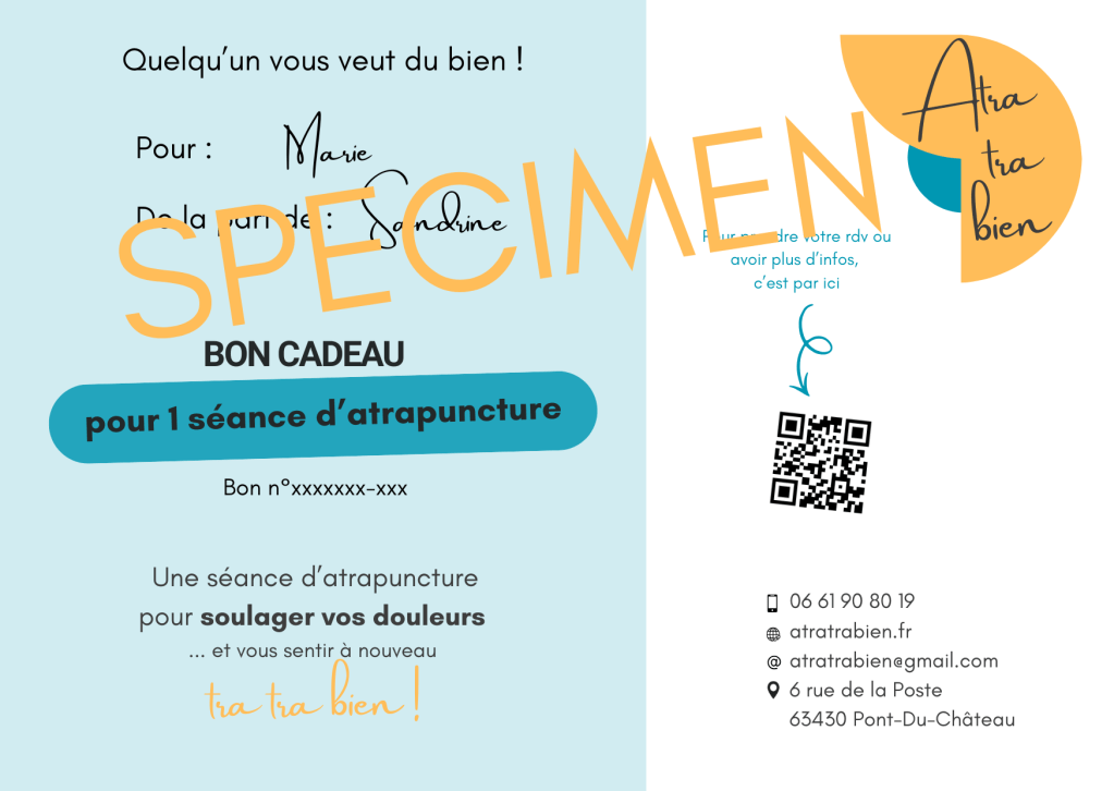 Specimen Bon cadeau